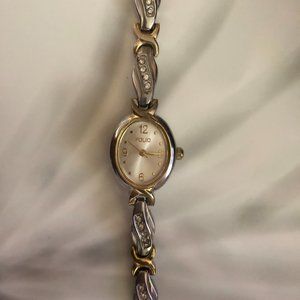 Silver and Gold Diamond Watch (Replace Battery)
